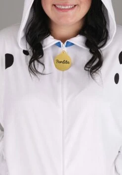 Perdita Costume For Plus Size Women From Disney's 101 Dalmatians -Halloween Costumes womens plus 101 dalmatians perdita costume onesie alt 2