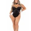 Roma Plus Size Classic Playboy Bunny Sexy Adult's Costume 2 Roma Plus Size Classic Playboy Bunny Sexy Adult's Costume -Halloween Costumes womens plus black playboy bunny costume