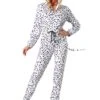 Plus Size Women's Cozy Dalmatian Jumpsuit Costume -Halloween Costumes womens plus cozy dalmatian jumpsuit costume