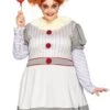 LEG AVENUE Plus Size Creepy Clown Costume For Adults 1 LEG AVENUE Plus Size Creepy Clown Costume For Adults -Halloween Costumes womens plus creepy clown costume