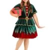 Women's Plus Size Deluxe Christmas Elf Costume Dress 2 Women's Plus Size Deluxe Christmas Elf Costume Dress -Halloween Costumes womens plus deluxe holiday elf costume main