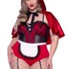 LEG AVENUE Plus Size Naughty Miss Red Costume For Women -Halloween Costumes womens plus naughty miss red costume