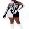 Dreamgirl Plus Size Parti-Skeleton Costume For Women -Halloween Costumes womens plus parti skeleton costume