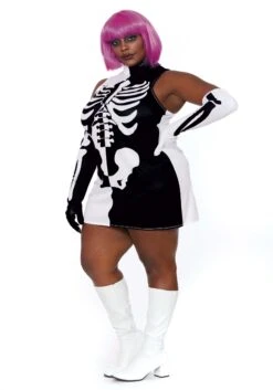 Dreamgirl Plus Size Parti-Skeleton Costume For Women -Halloween Costumes womens plus parti skeleton costume alt 1