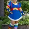 Women's Plus Size Rainbow Brite Costume