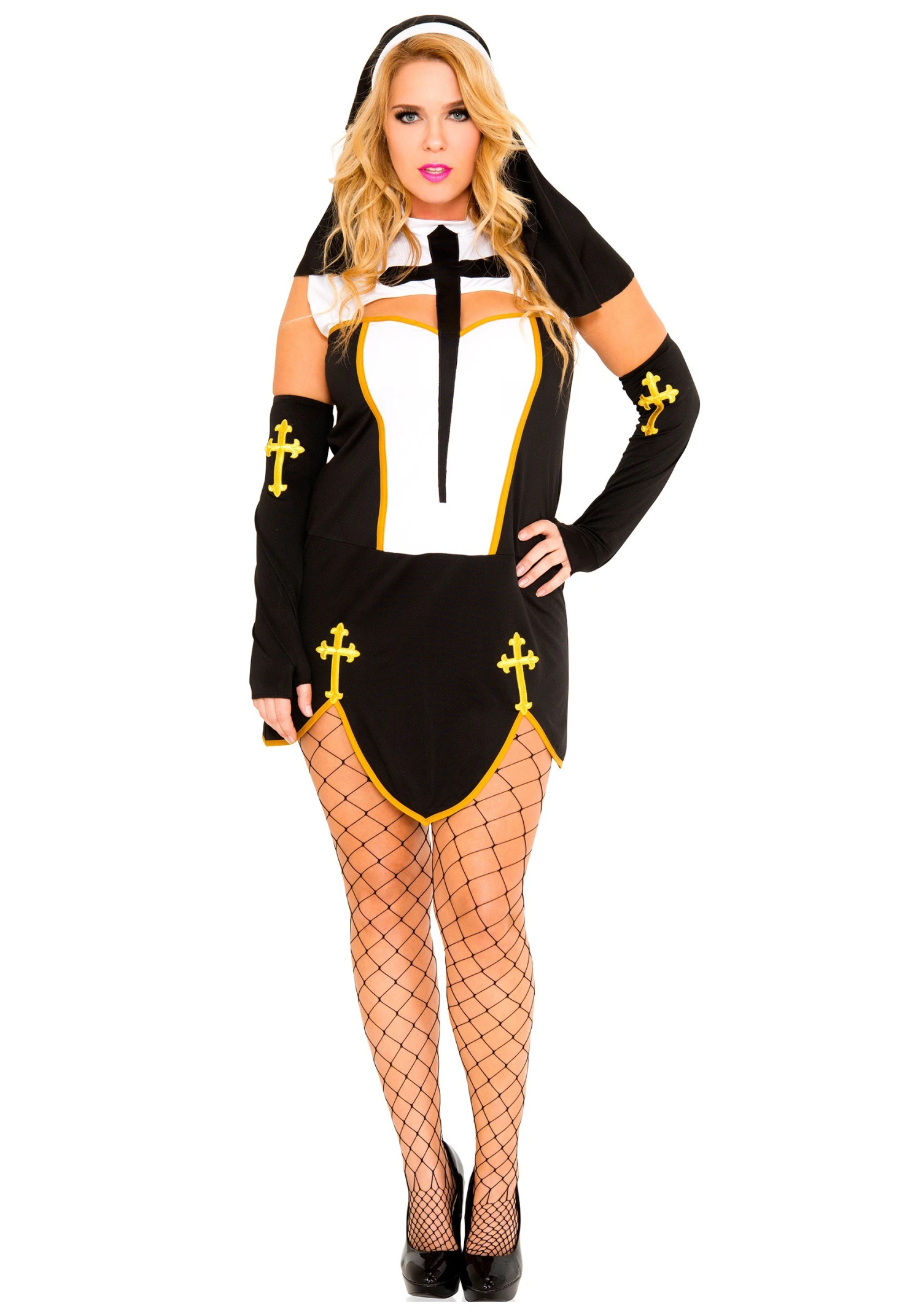 MUSIC LEGS Plus Size Bad Habit Nun Women's Costume Dress 3 MUSIC LEGS Plus Size Bad Habit Nun Women's Costume Dress