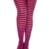 MUSIC LEGS Plus Size Black And Hot Pink Striped Tights For Women 1 MUSIC LEGS Plus Size Black And Hot Pink Striped Tights For Women -Halloween Costumes womens plus size black hot pink striped tights