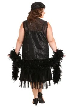 Plus Size Women's Black Jazz Flapper Costume 13 Plus Size Women's Black Jazz Flapper Costume -Halloween Costumes womens plus size black jazz flapper costume alt 5