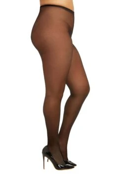 Dreamgirl Plus Size Black Open Crotch Pantyhose For Women