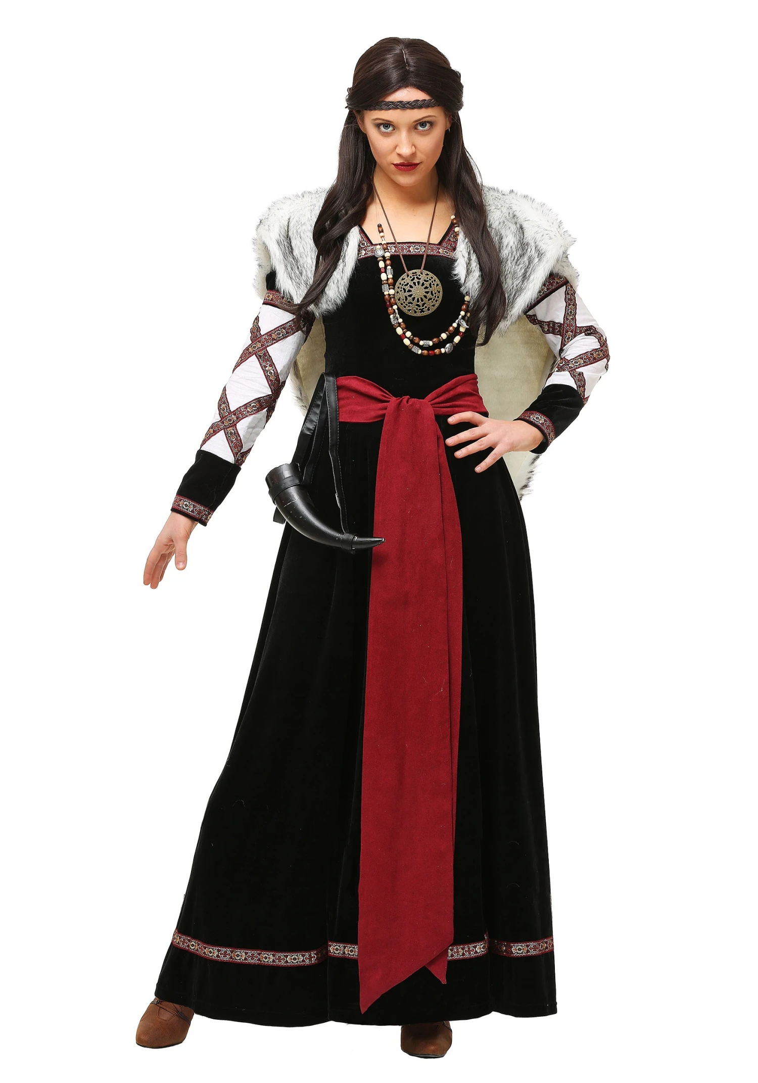 Women's Plus Size Dark Viking Costume Dress 3 Women's Plus Size Dark Viking Costume Dress