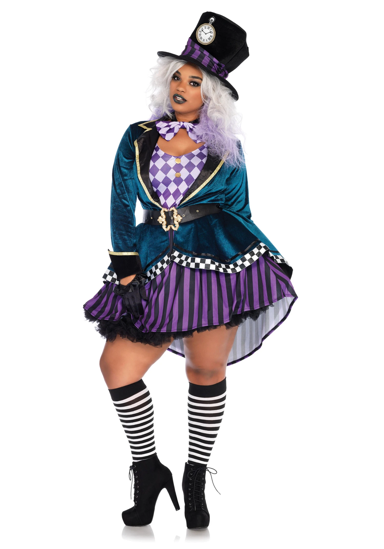 LEG AVENUE Plus Size Women's Delightful Mad Hatter Costume 3 LEG AVENUE Plus Size Women's Delightful Mad Hatter Costume