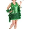 Women's Plus Size Emerald Flapper Exclusive Halloween Costume 2 Women's Plus Size Emerald Flapper Exclusive Halloween Costume -Halloween Costumes womens plus size emerald flapper costume