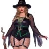LEG AVENUE Sexy Plus Size Envious Witch Costume For Women -Halloween Costumes womens plus size envious witch costume