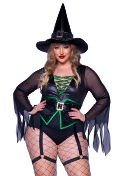LEG AVENUE Sexy Plus Size Envious Witch Costume For Women 6 LEG AVENUE Sexy Plus Size Envious Witch Costume For Women -Halloween Costumes womens plus size envious witch costume alt 1