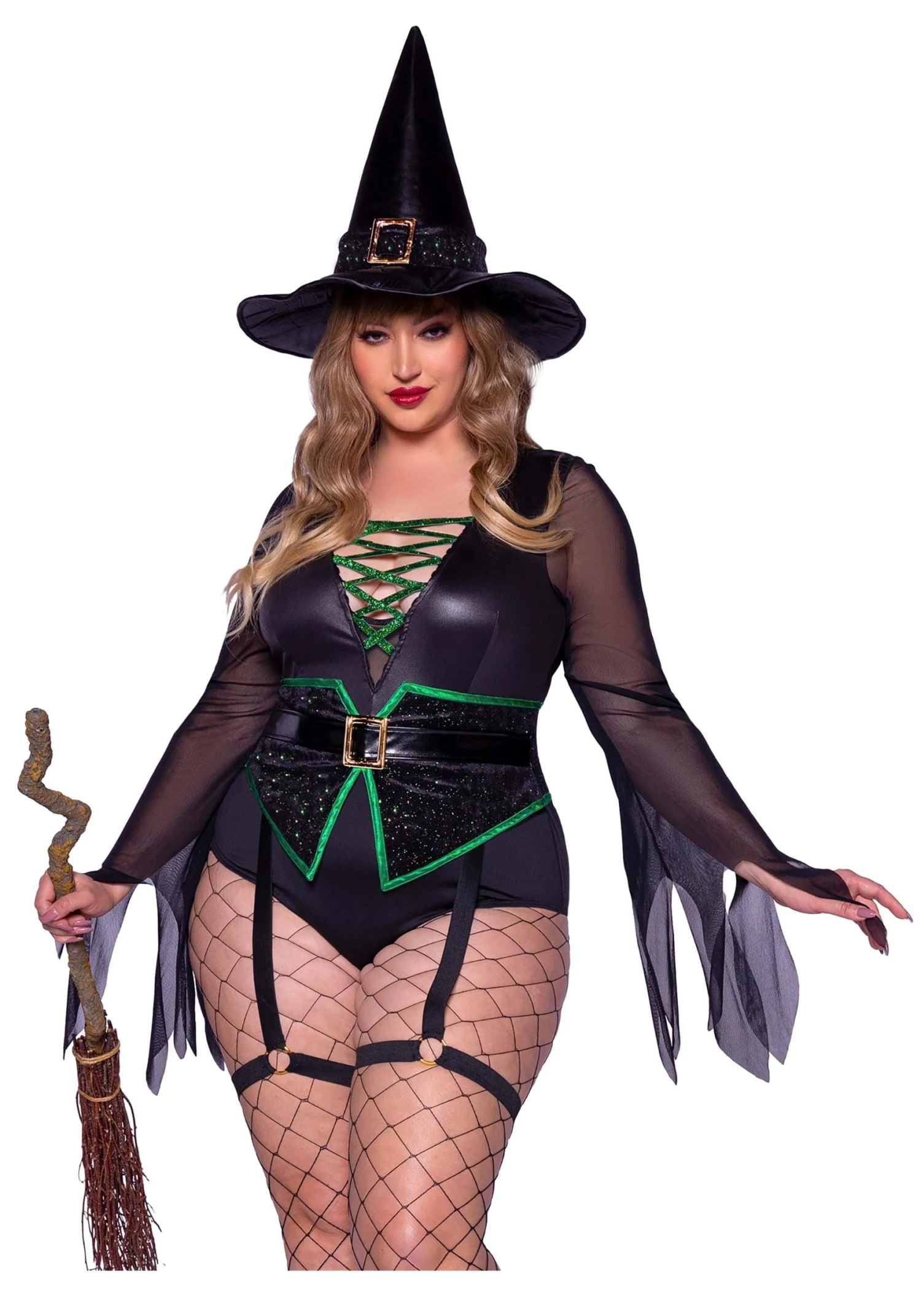 LEG AVENUE Sexy Plus Size Envious Witch Costume For Women 3 LEG AVENUE Sexy Plus Size Envious Witch Costume For Women