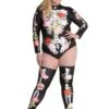 AMSCAN Plus Size Floral Skeleton Costume For Women -Halloween Costumes womens plus size floral skeleton costume