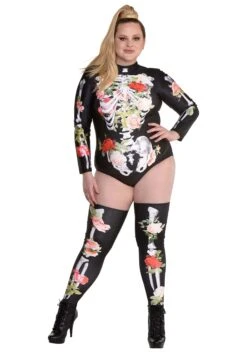 AMSCAN Plus Size Floral Skeleton Costume For Women