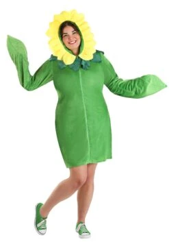 Plus Size Women's Flower Hoodie Costume Dress