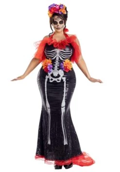 Plus Size Women's Glamour Muerta Day Of The Dead Costume