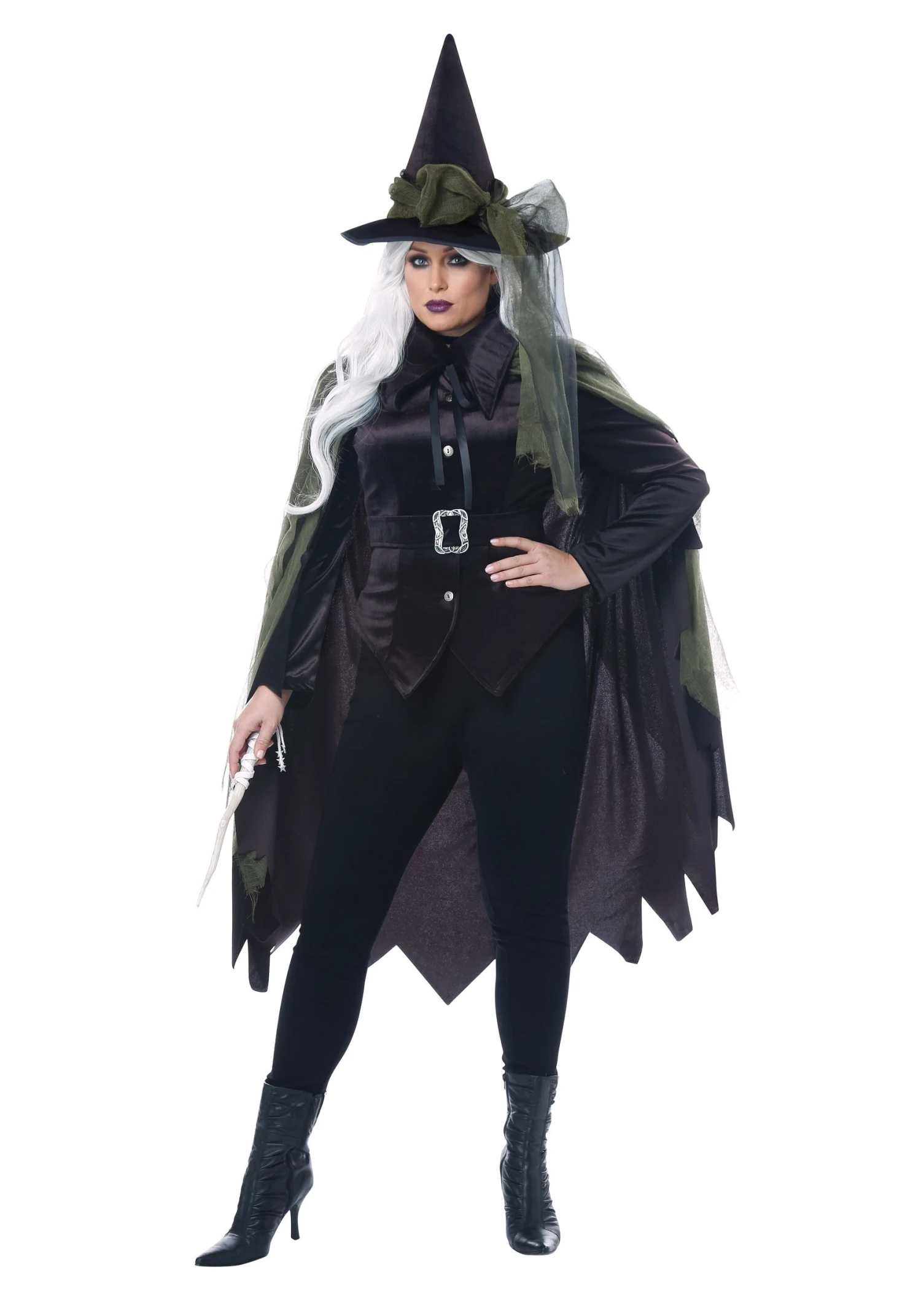 Women's Plus Size Gothic Witch Costume 3 Women's Plus Size Gothic Witch Costume