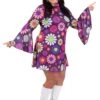 Women's Groovy Flower Power Plus Size Costume Dress -Halloween Costumes womens plus size groovy flower power costume