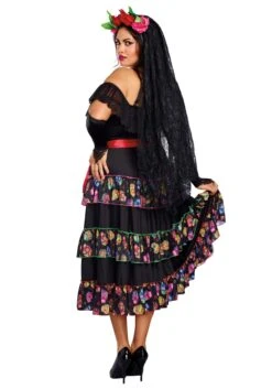 Dreamgirl Plus Size Lady Of The Dead Costume For Women -Halloween Costumes womens plus size lady of the dead costume alt 1