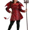 Plus Size Leather Devil Costume For Women -Halloween Costumes womens plus size leather devil costume