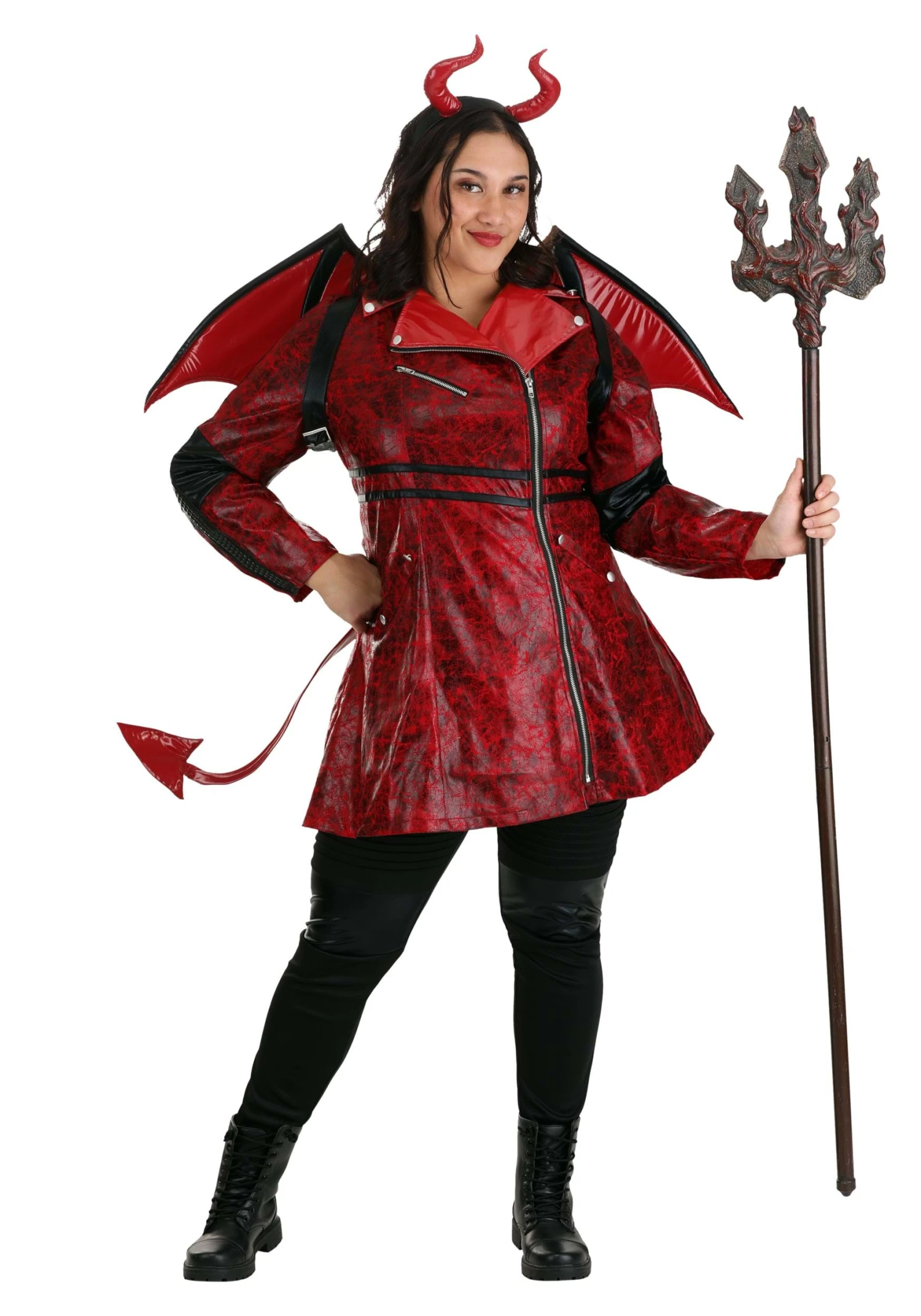 Plus Size Leather Devil Costume For Women 3 Plus Size Leather Devil Costume For Women