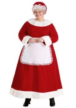 Plus Size Mrs Claus Deluxe Women's Costume -Halloween Costumes womens plus size mrs claus costume alt 7