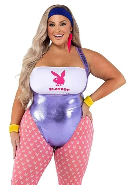 Roma Plus Size Womens Playboy 80s Workout Costume 5 Roma Plus Size Womens Playboy 80s Workout Costume - Image 3
