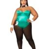 Roma Green Playboy Bunny Plus Size Costume 1 Roma Green Playboy Bunny Plus Size Costume -Halloween Costumes womens plus size playboy green bunny costume