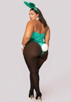 Roma Green Playboy Bunny Plus Size Costume 9 Roma Green Playboy Bunny Plus Size Costume -Halloween Costumes womens plus size playboy green bunny costume alt 2