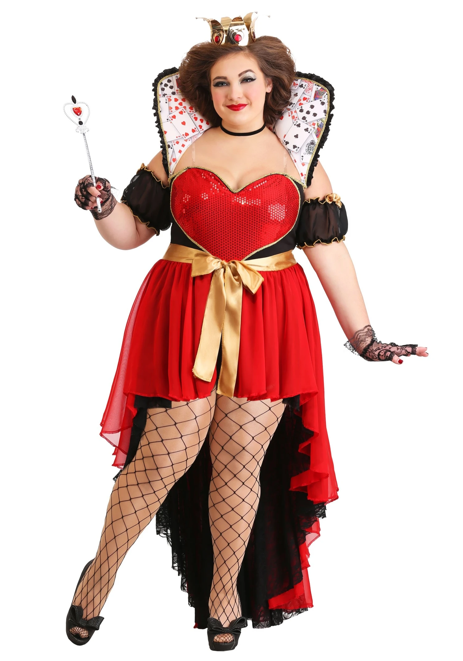 Plus Size Women's Sparkling Queen Of Hearts 3 Plus Size Women's Sparkling Queen Of Hearts