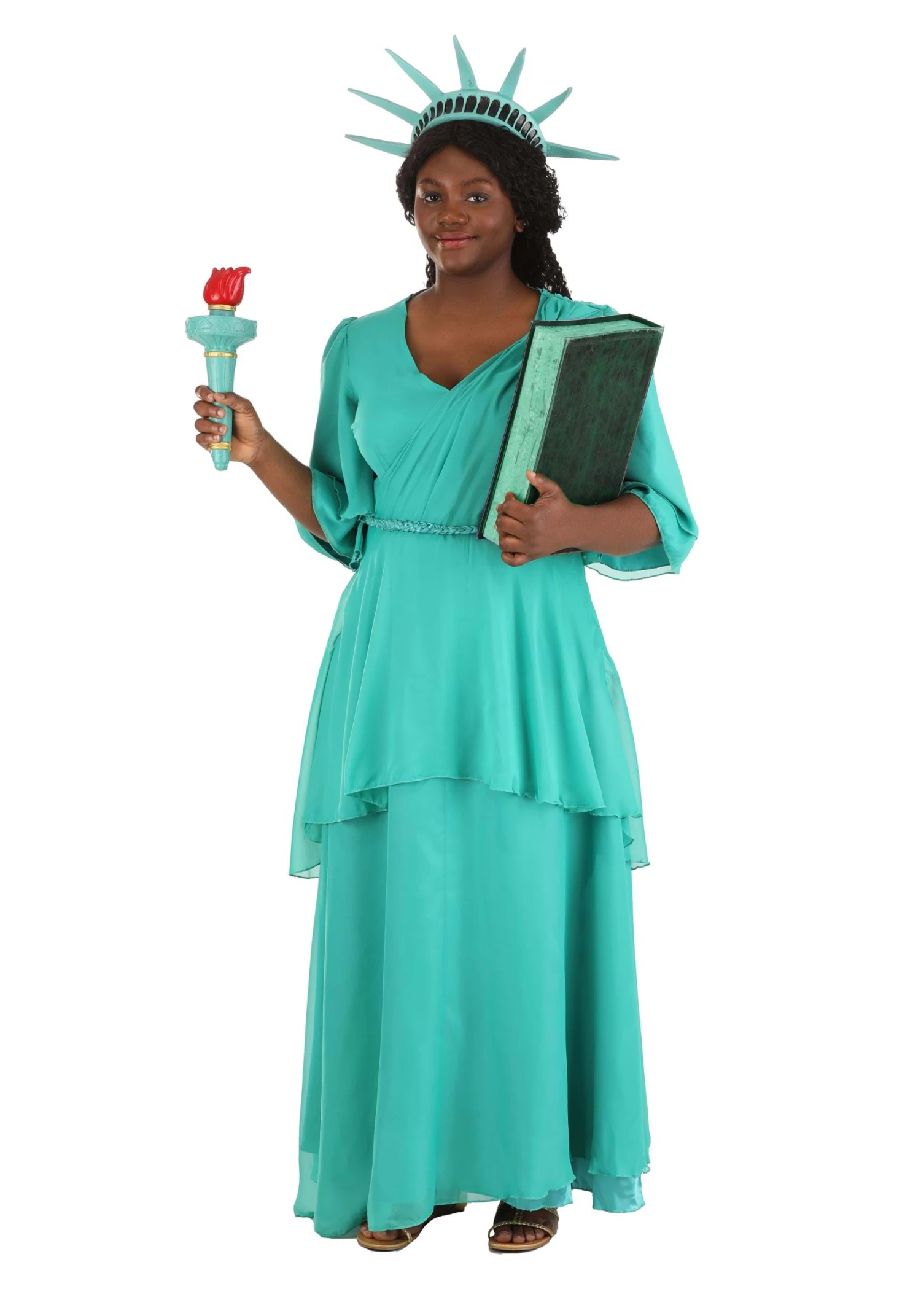 Women's Plus Size Statue Of Liberty Costume 3 Women's Plus Size Statue Of Liberty Costume