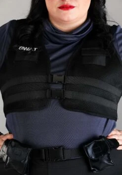 Plus Size Women's SWAT Babe Costume -Halloween Costumes womens plus size swat babe costume alt 2