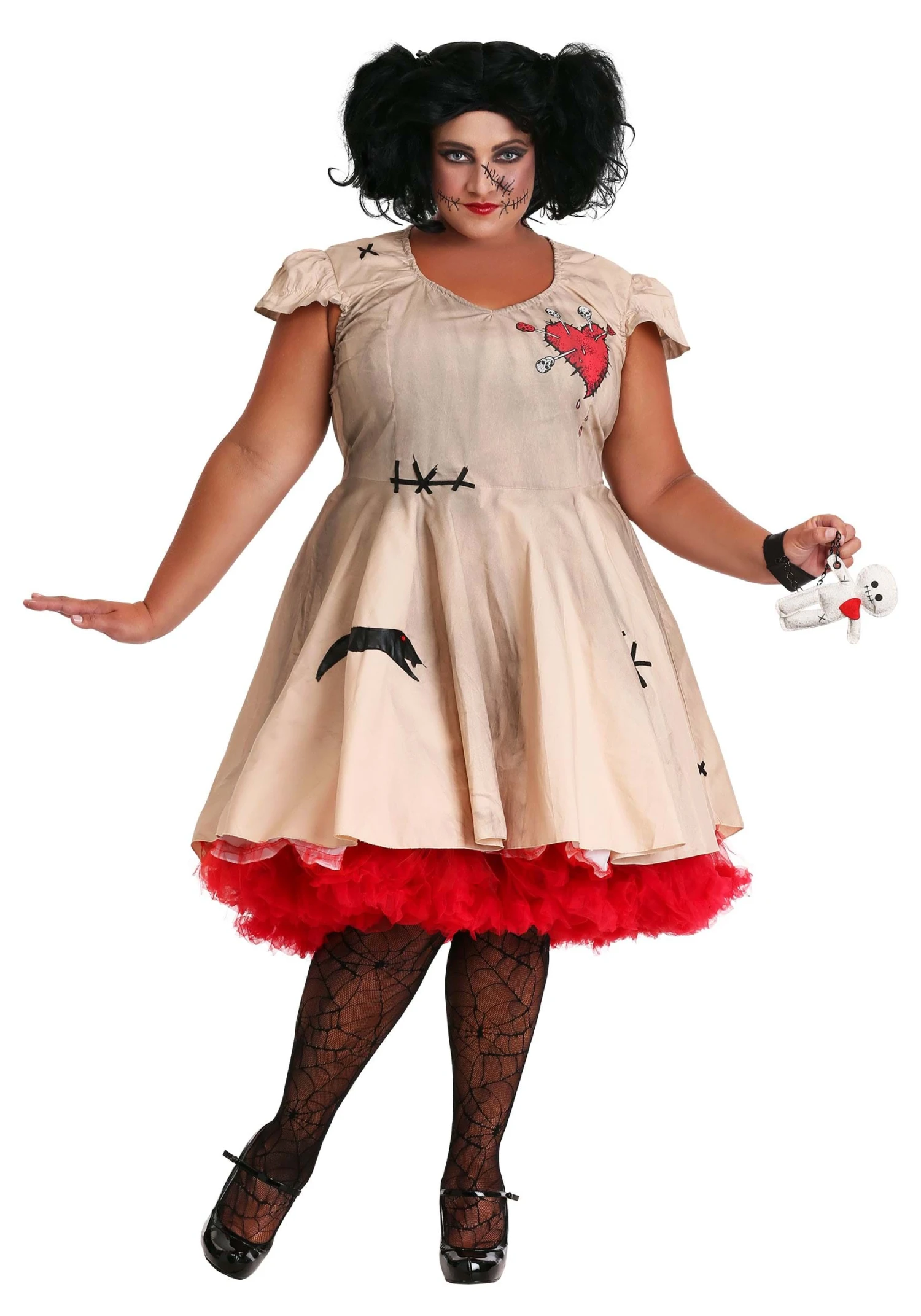 Women's Plus Size Voodoo Doll Costume 3 Women's Plus Size Voodoo Doll Costume