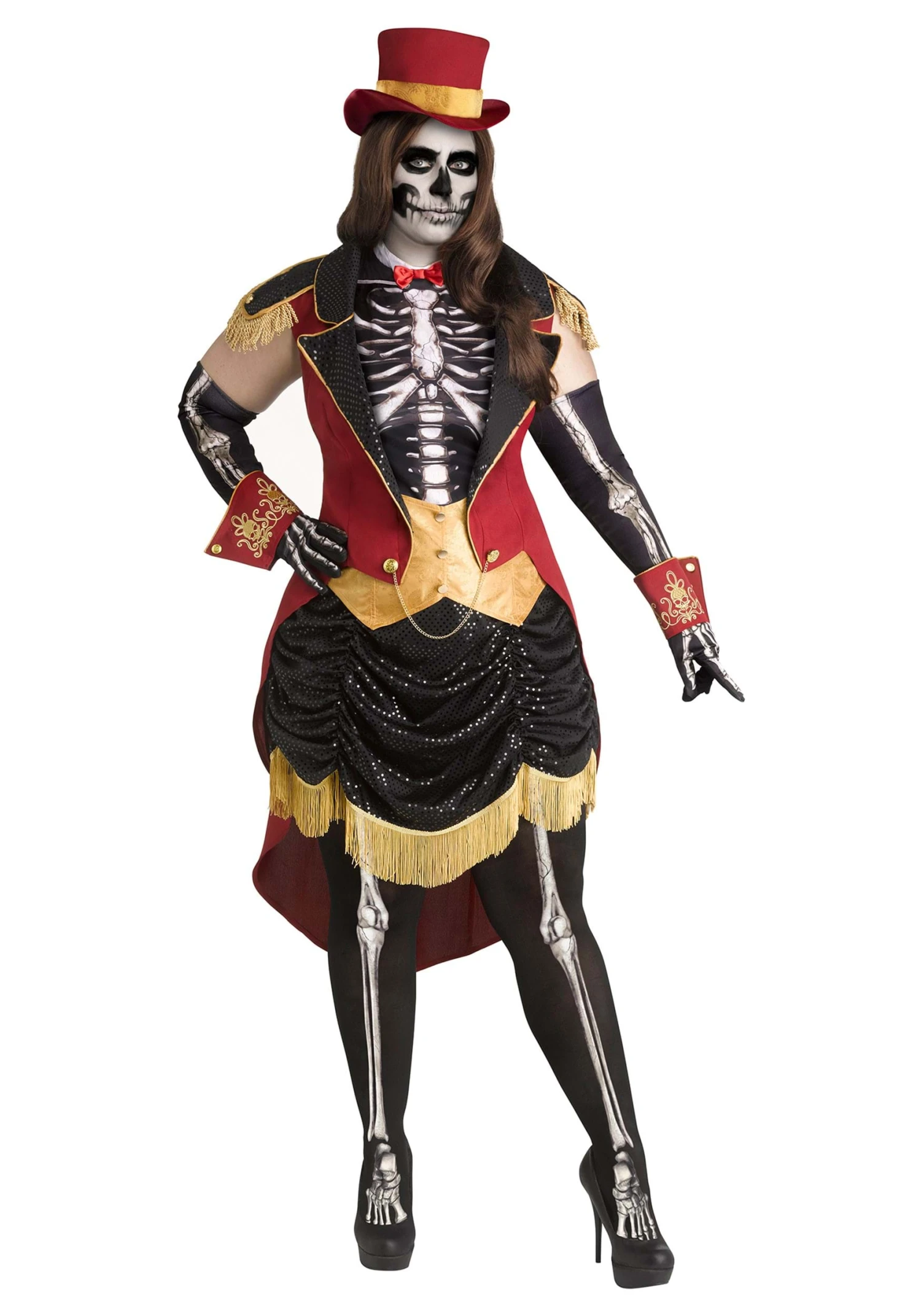 Fun World Women's Plus Size Skeleton Ringmistress Costume 3 Fun World Women's Plus Size Skeleton Ringmistress Costume