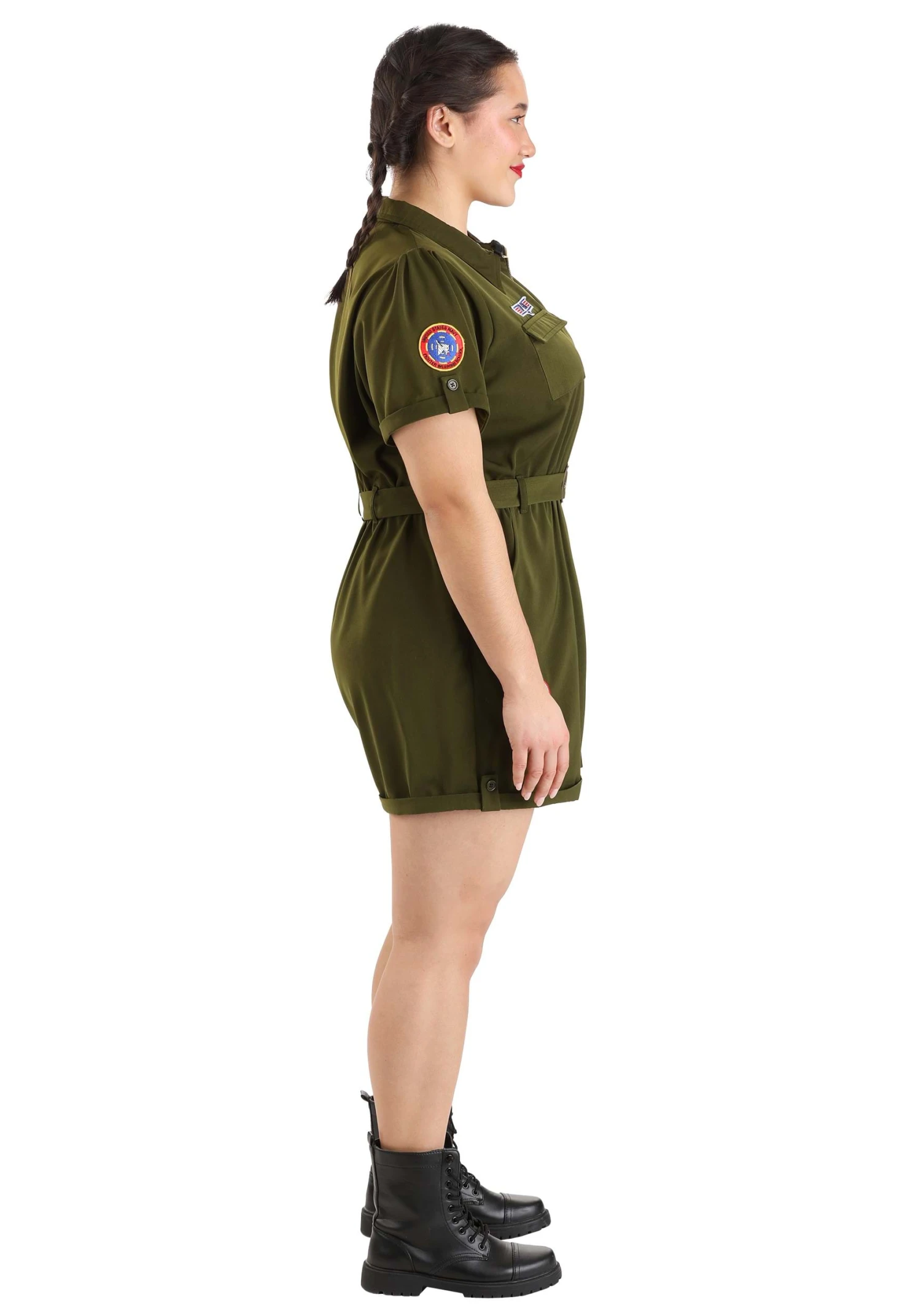 Plus Size Women's Top Gun Flight Suit Romper Costume 13 Plus Size Women's Top Gun Flight Suit Romper Costume - Image 11
