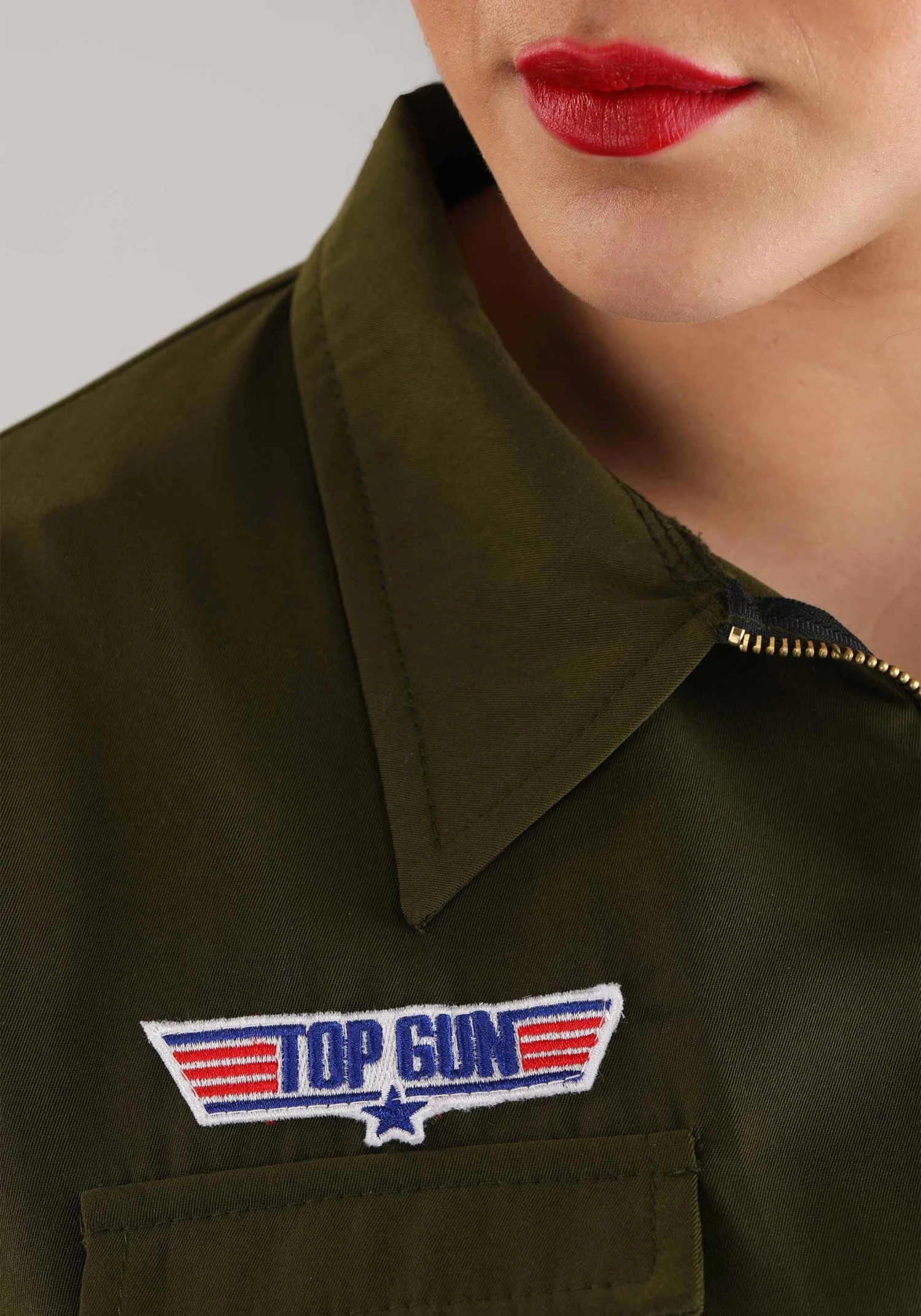 Plus Size Women's Top Gun Flight Suit Romper Costume 5 Plus Size Women's Top Gun Flight Suit Romper Costume - Image 3