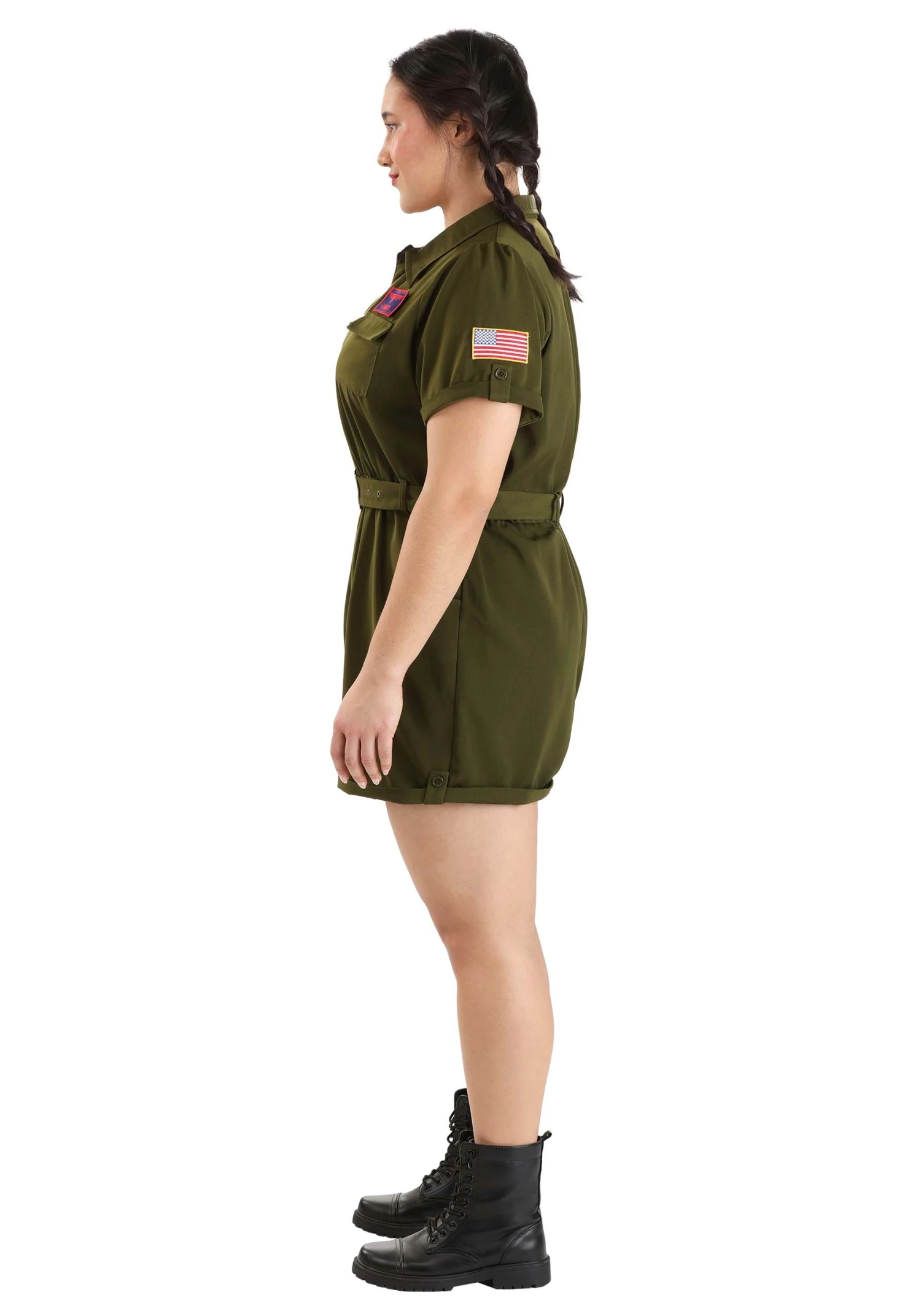 Plus Size Women's Top Gun Flight Suit Romper Costume 11 Plus Size Women's Top Gun Flight Suit Romper Costume - Image 9