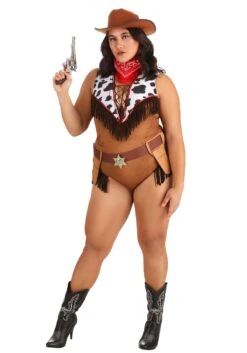 Plus Size Wild West Hottie Women's Costume -Halloween Costumes womens plus wild west hottie costume alt 2