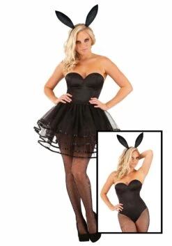 Women's Posh Black Bunny Costume