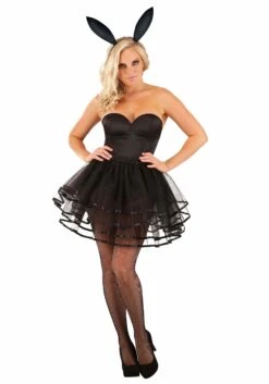 Women's Posh Black Bunny Costume 8 Women's Posh Black Bunny Costume -Halloween Costumes womens posh bunny costume alt 2