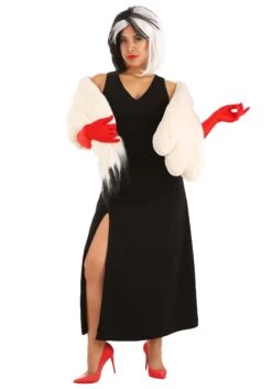 Cruella De Vil Stole Costume For Women From Disney’s 101 Dalmatians -Halloween Costumes womens prestige cruella de vil stole costume alt 14