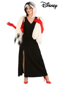 Cruella De Vil Stole Costume For Women From Disney’s 101 Dalmatians -Halloween Costumes womens prestige cruella de vil stole costume alt 3