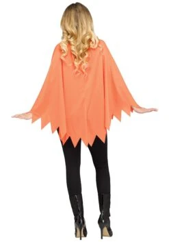Fun World Pumpkin Poncho Costume For Women -Halloween Costumes womens pumpkin poncho alt 1