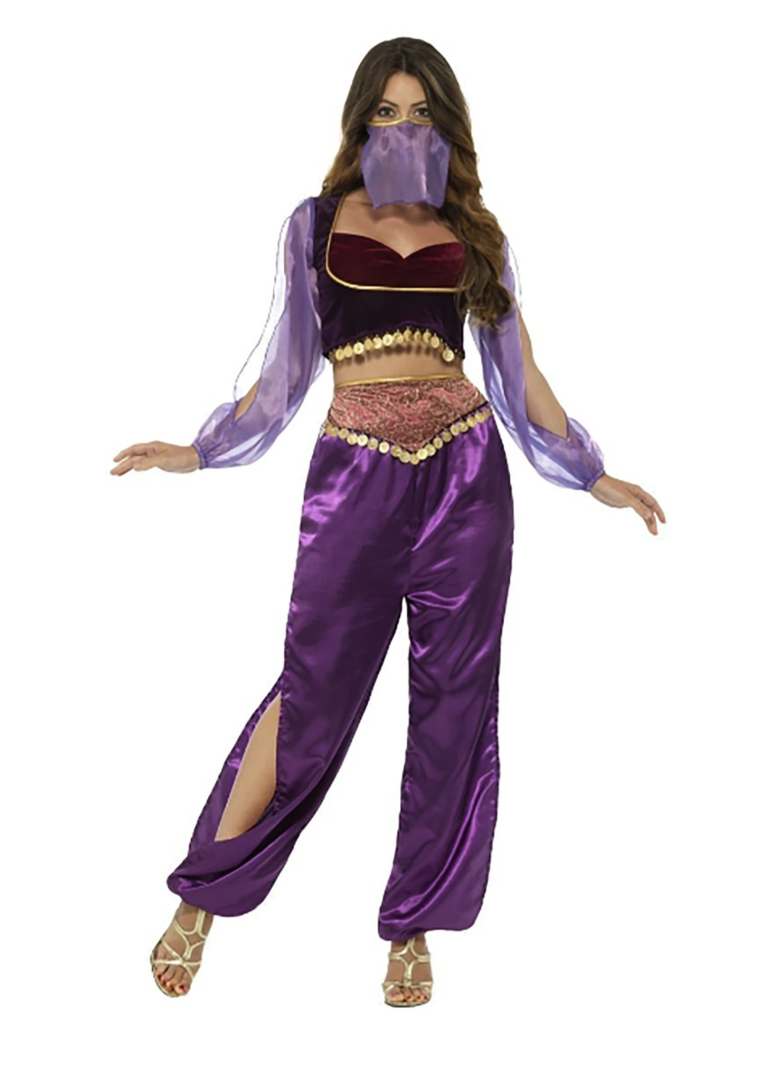 Smiffys Purple Belly Dancer Women's Costume 3 Smiffys Purple Belly Dancer Women's Costume