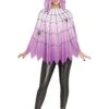 Fun World Purple Ombre Spider Web Women's Poncho -Halloween Costumes womens purple ombre spider web poncho