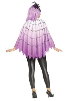 Fun World Purple Ombre Spider Web Women's Poncho -Halloween Costumes womens purple ombre spider web poncho alt 1