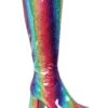 Rainbow Gogo Boots For Women -Halloween Costumes womens rainbow gogo boots